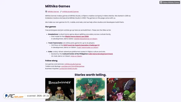 mithikagames.itch.io Screenshot