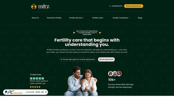 Zrzut ekranu mitrafertility.com