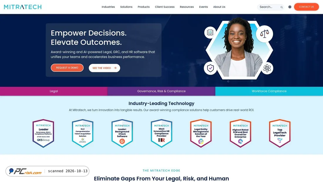 Captura de ecrã de mitratech.com