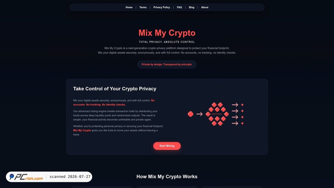 Screenshot of mixmycrypto.net