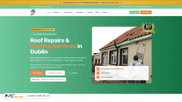 mjroofingandmore.ie screenshot