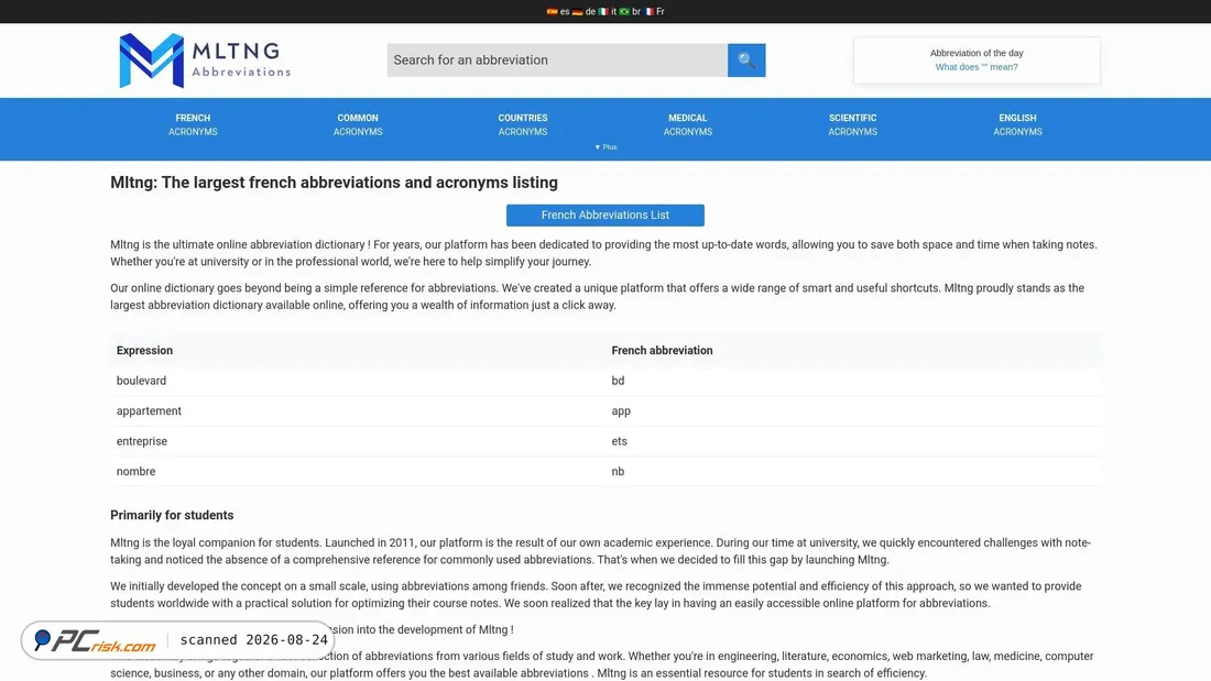 Screenshot of mltng.net