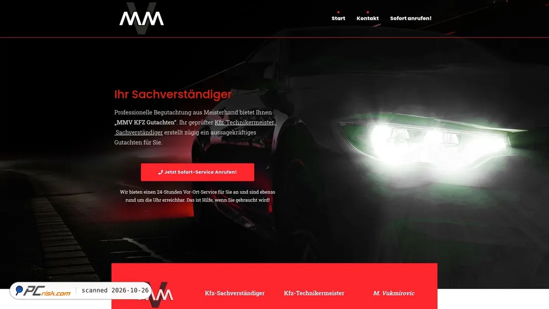 Screenshot von mmv-gutachten.de