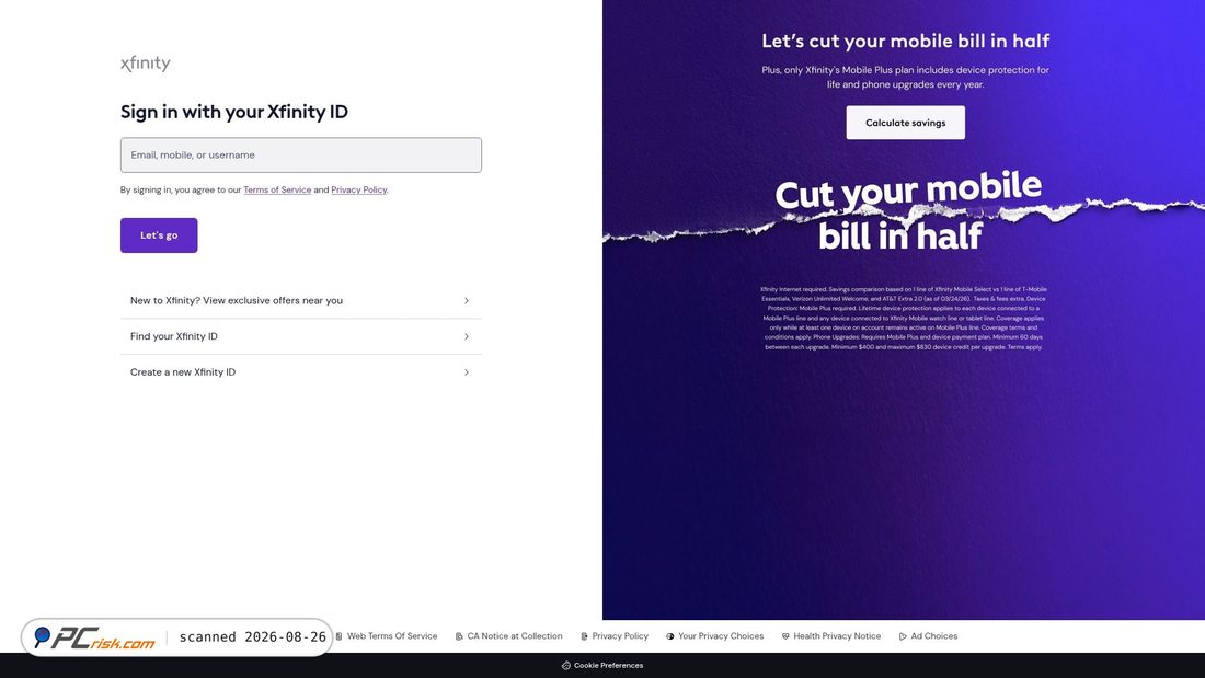 Screenshot of mobile-xfinity.vercel.app