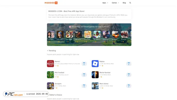 Screenshot van modded-1.com