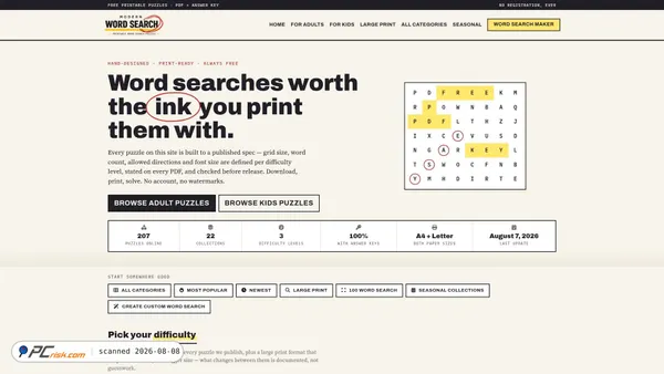 modernwordsearch.com screenshot
