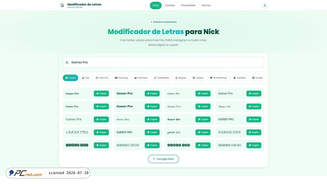 Screenshot of modificadordeletras.org