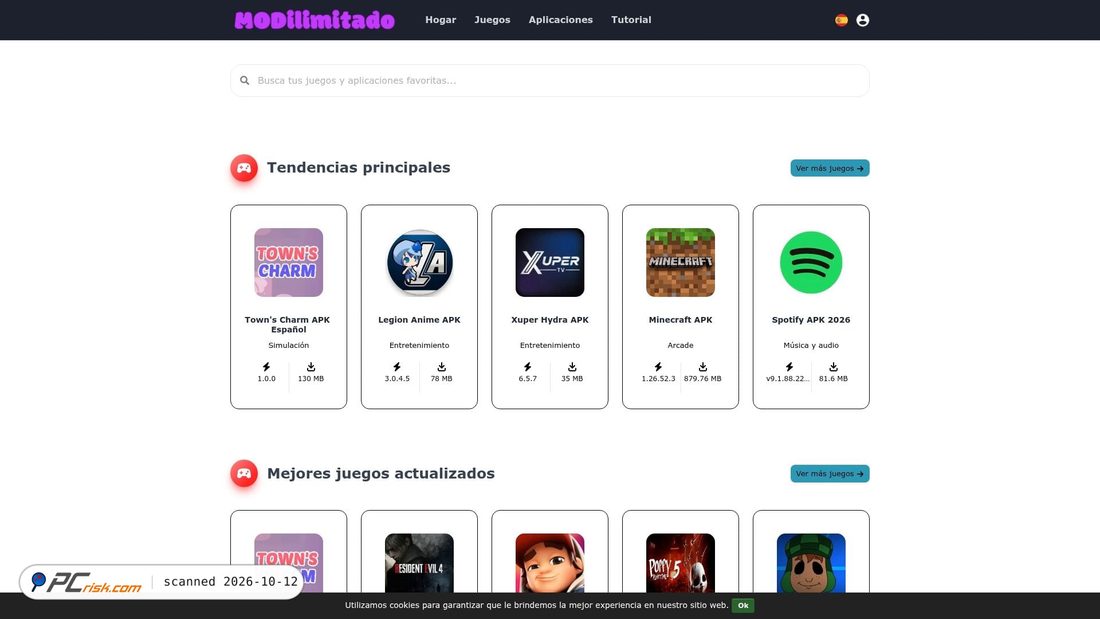 Captura de ecrã de modilimitado.com