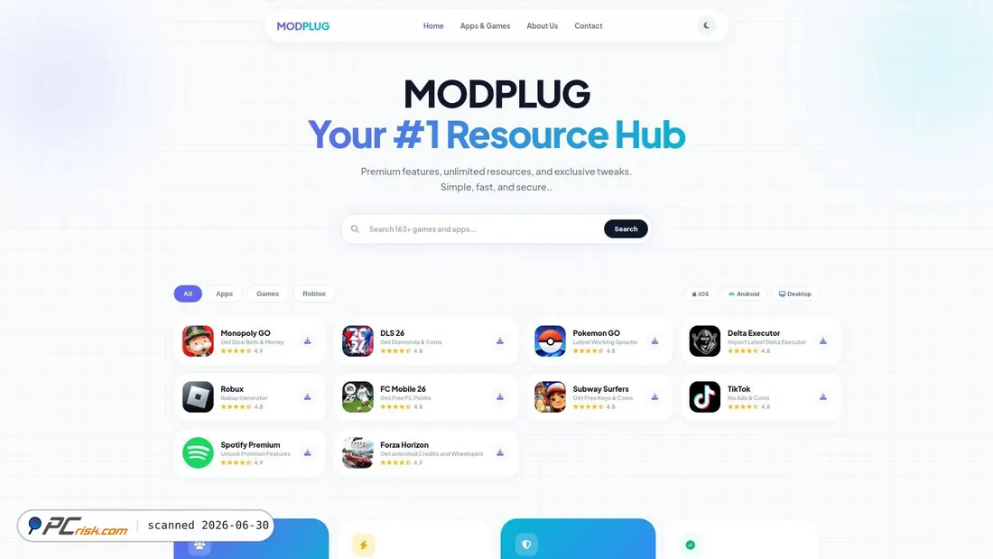 Screenshot of modplug.org