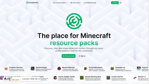 modrinth.com screenshot