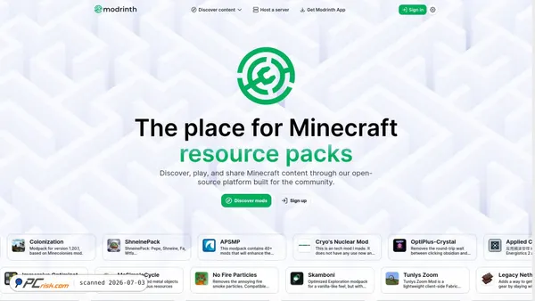 modrinth.com screenshot