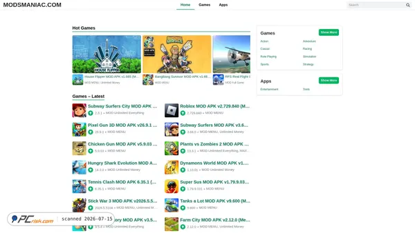 modsmaniac.com screenshot