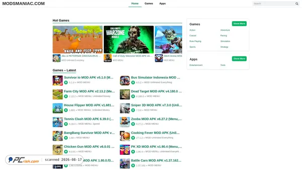 modsmaniac.com screenshot
