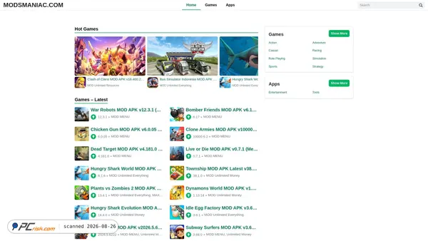 modsmaniac.com screenshot