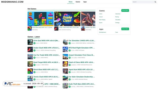 Screenshot di modsmaniac.com