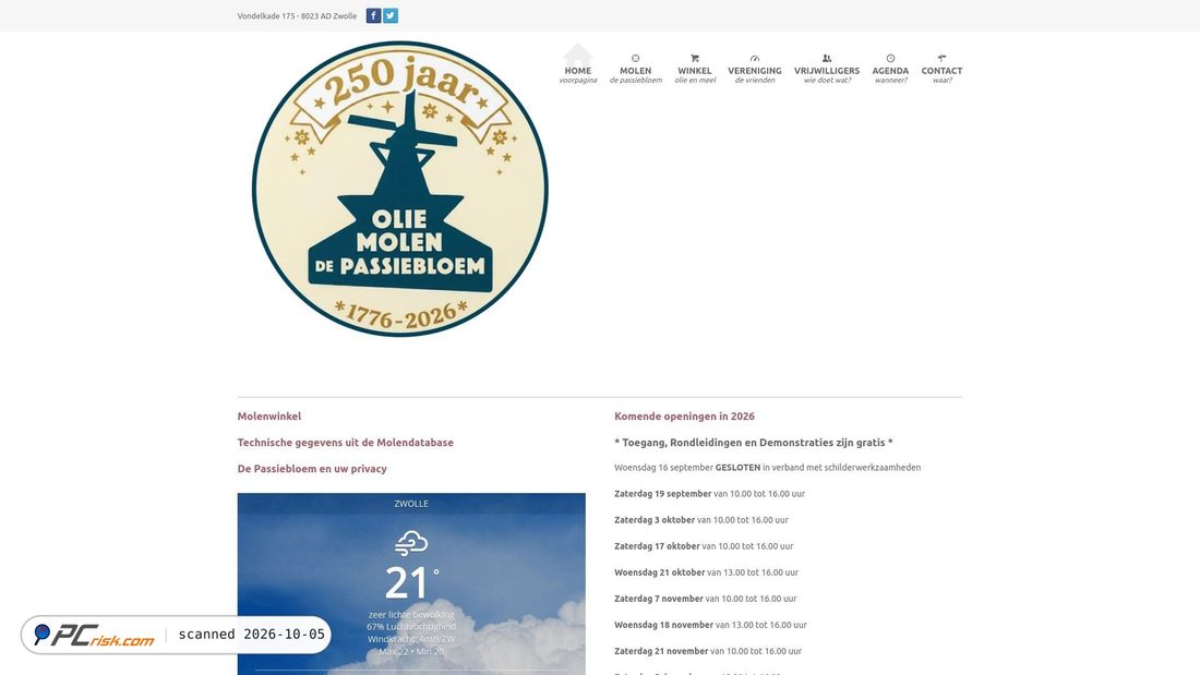 Captura de ecrã de molendepassiebloem.nl