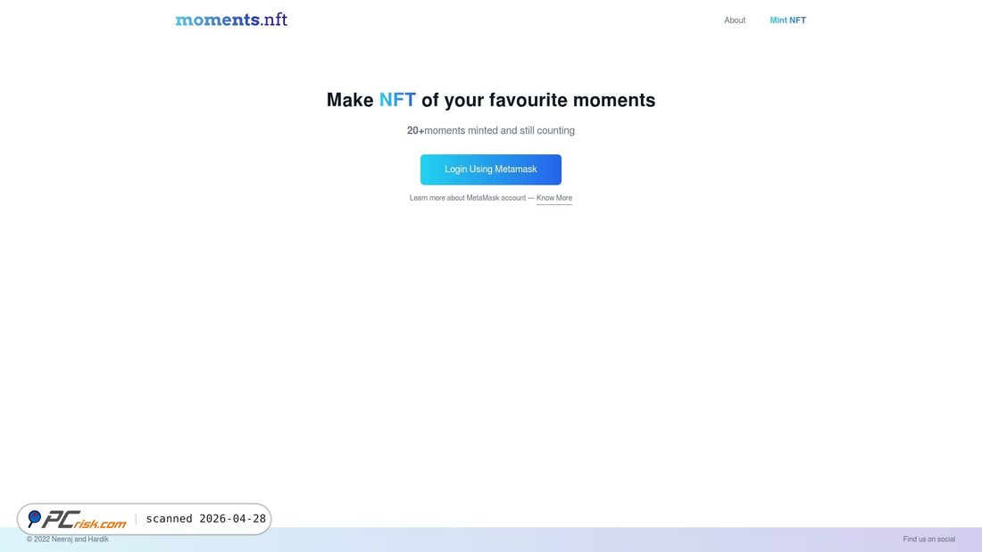 Screenshot von moments-nft.vercel.app