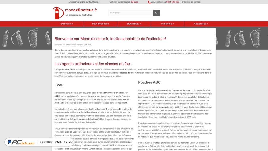 Captura de ecrã de monextincteur.fr