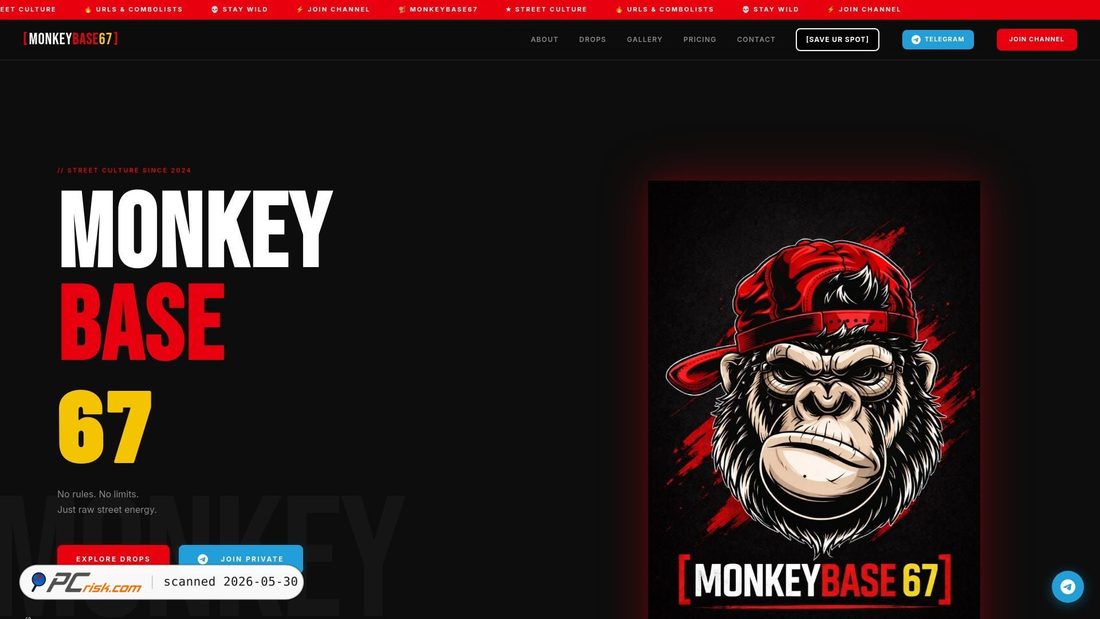 Screenshot von monkeybase67.com