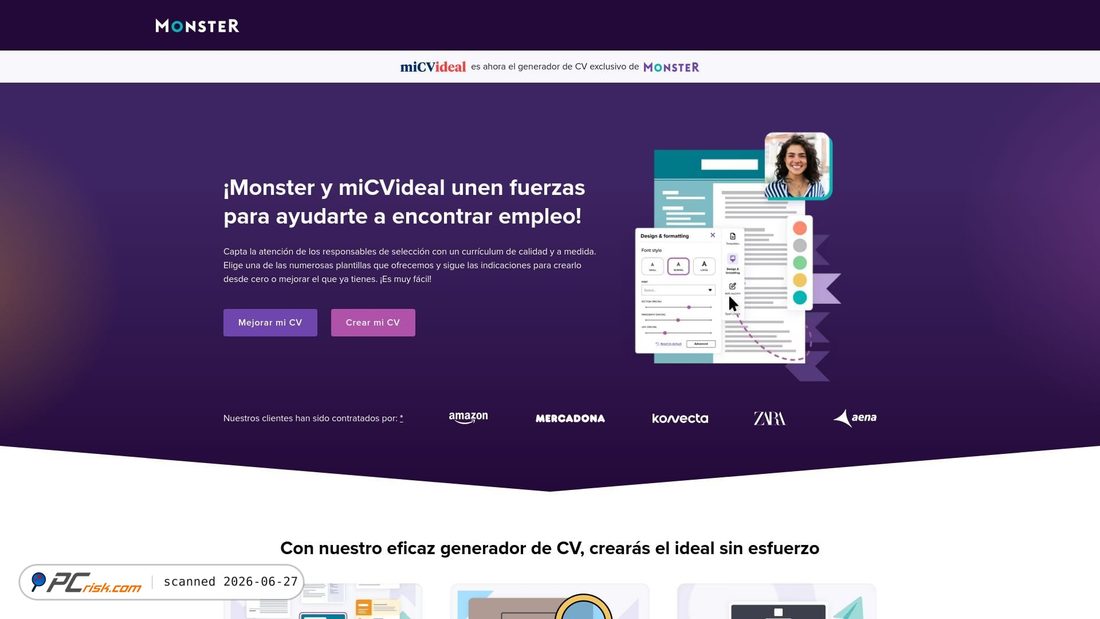 Screenshot of monster.es