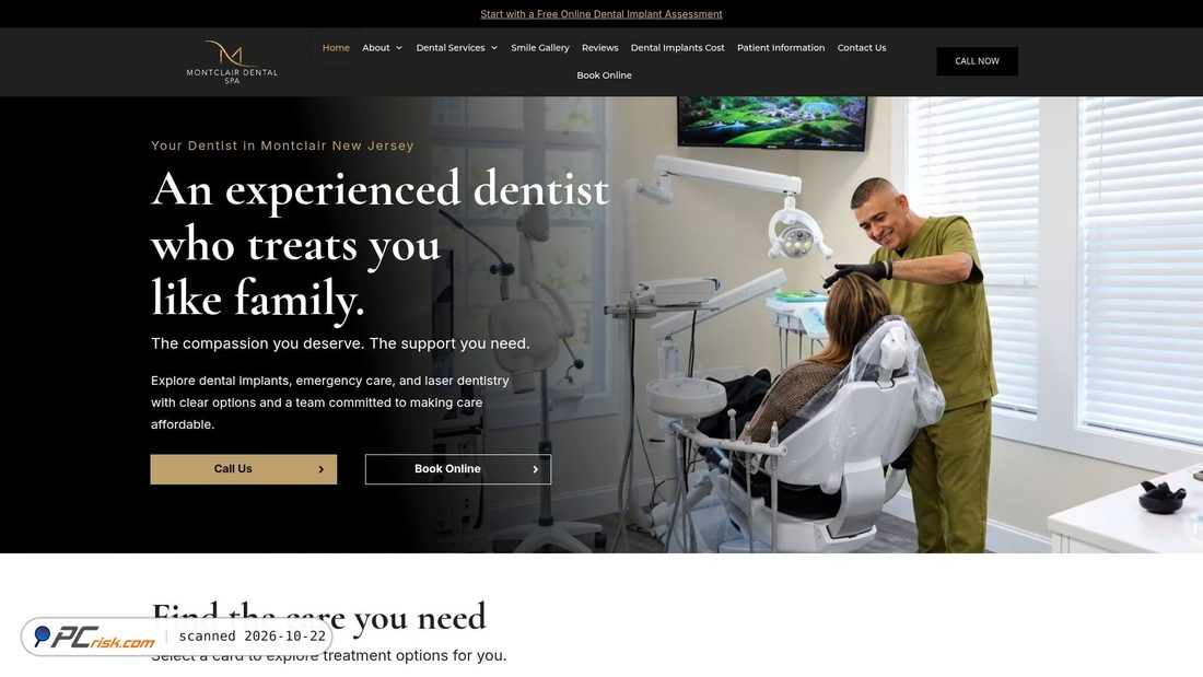 Screenshot di montclairdentalspanj.com