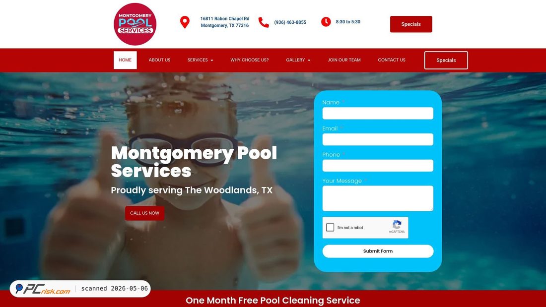Captura de pantalla de montgomerypoolservices.com