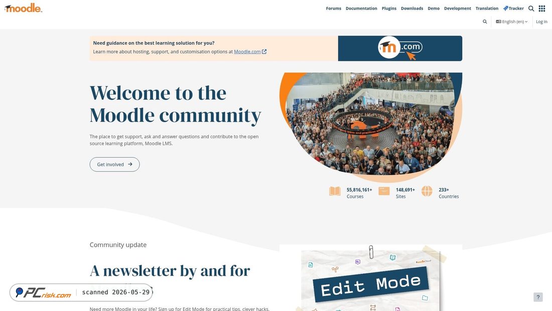 Screenshot von moodle.org