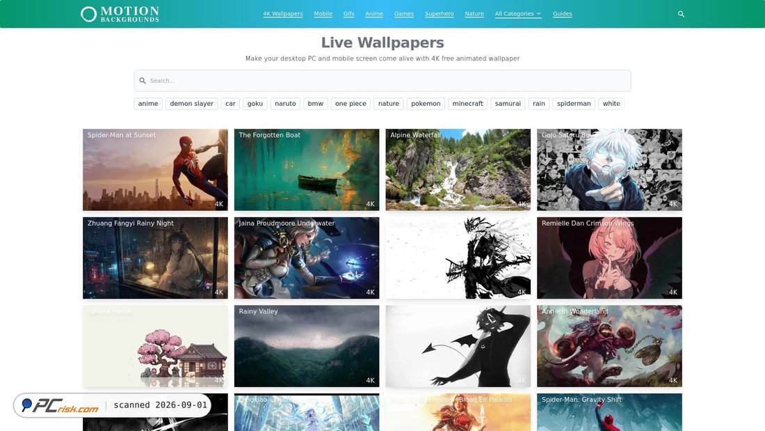 Screenshot di motionbgs.com