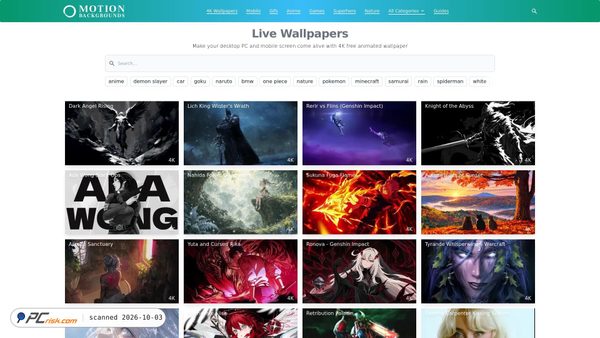 Screenshot di motionbgs.com