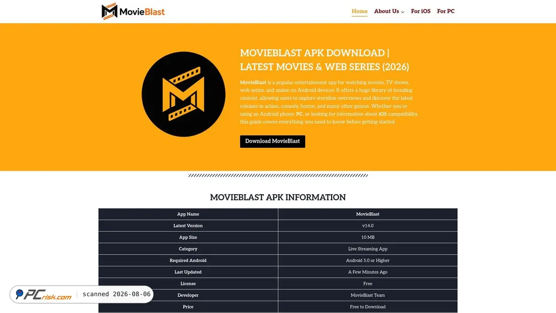 Screenshot of movieblastin.com