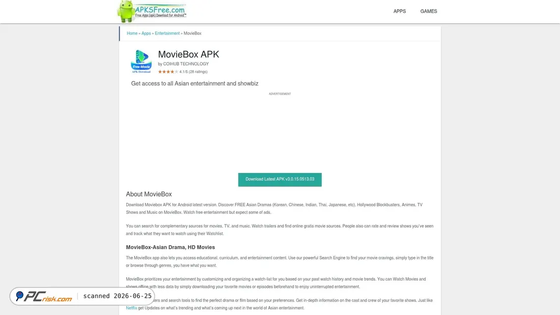 Screenshot von moviebox.androidapks.com