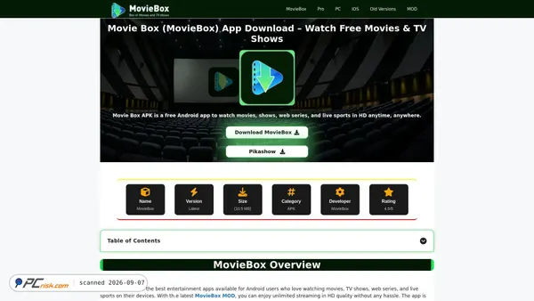 Screenshot van moviebox.com.pk