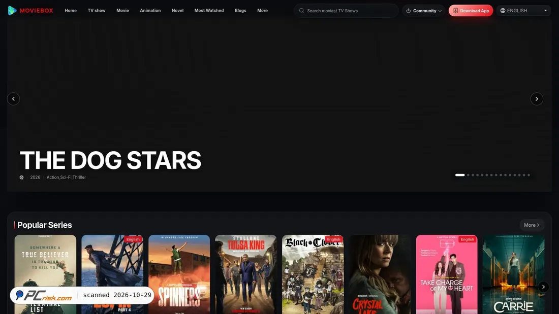 Screenshot of movieboxonline.org
