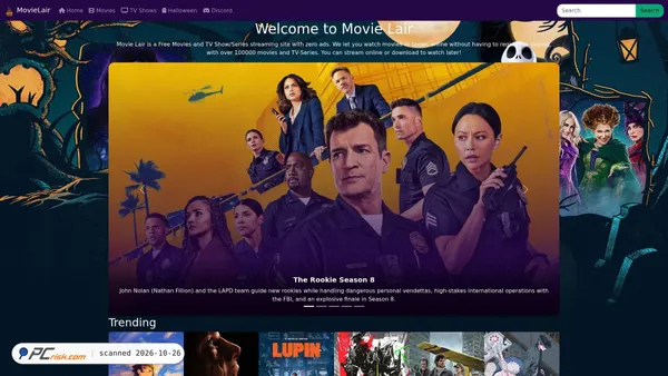 Screenshot di movielair.cc