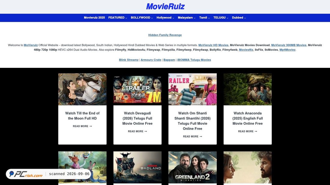 Captura de pantalla de movierulz1.com