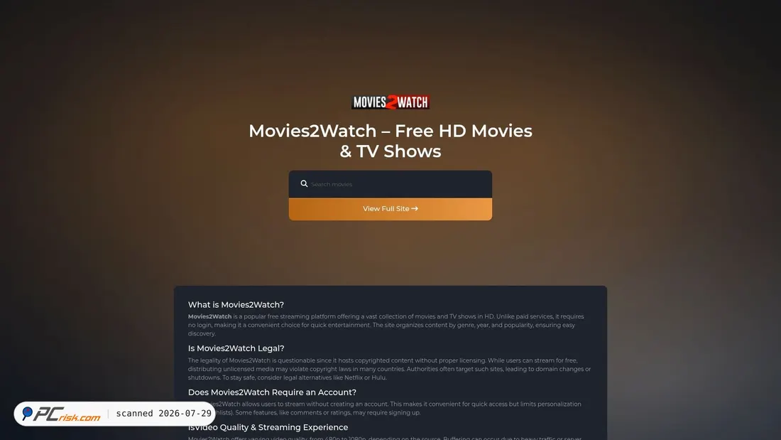 Screenshot of movies2watchtv.tv