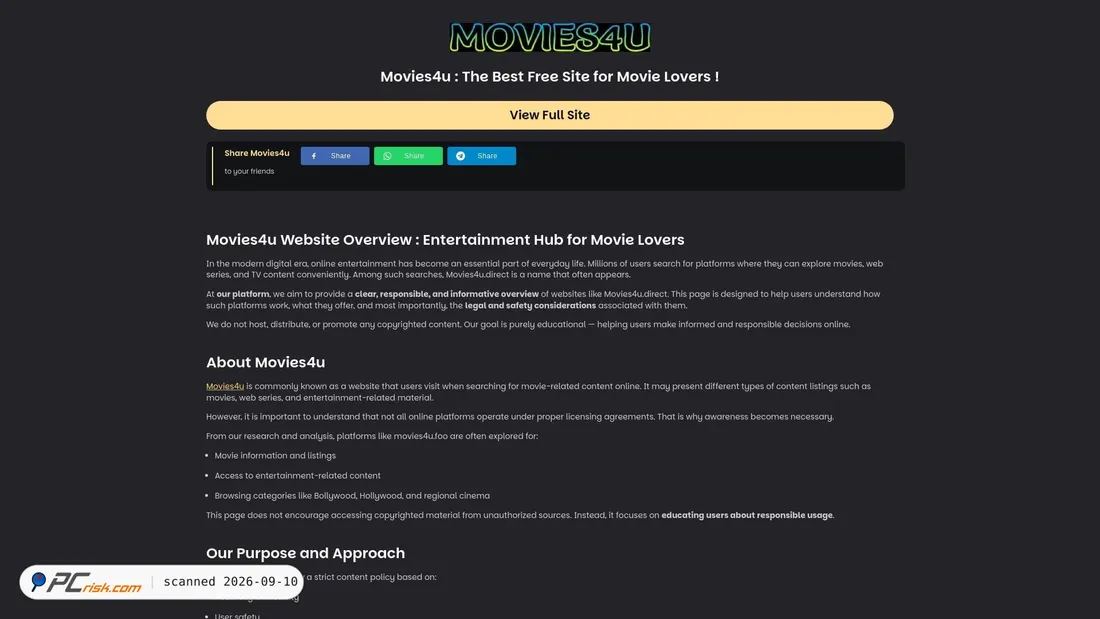 Screenshot of movies4u.foo