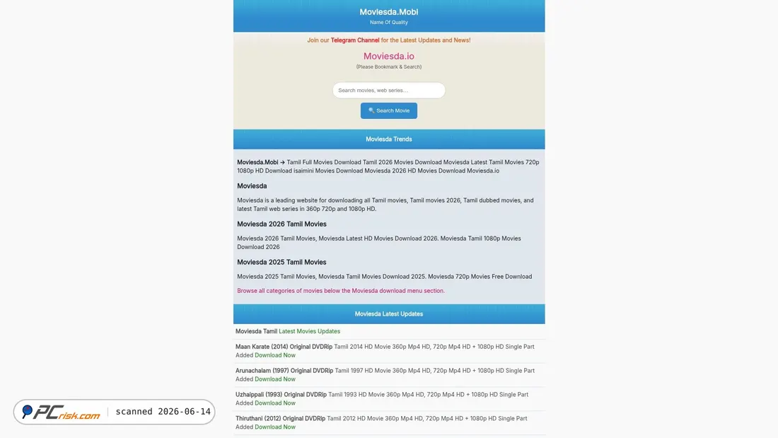 Screenshot of moviesda32.com