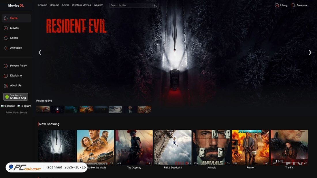 Captura de ecrã de moviesdl.cc