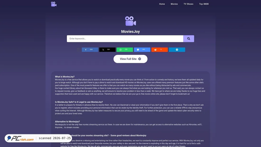 Screenshot of moviesjoy.bz
