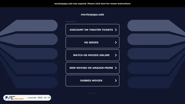 Screenshot di moviespapa.sale