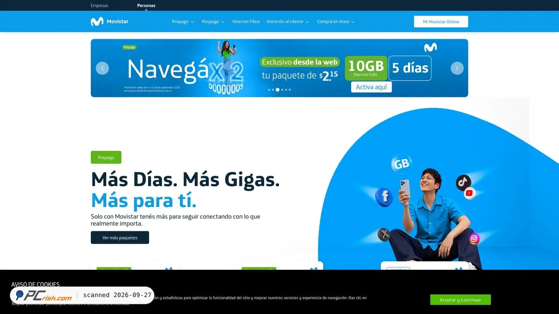 Captura de ecrã de movistar.com.sv