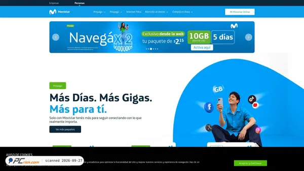 Captura de ecrã de movistar.com.sv