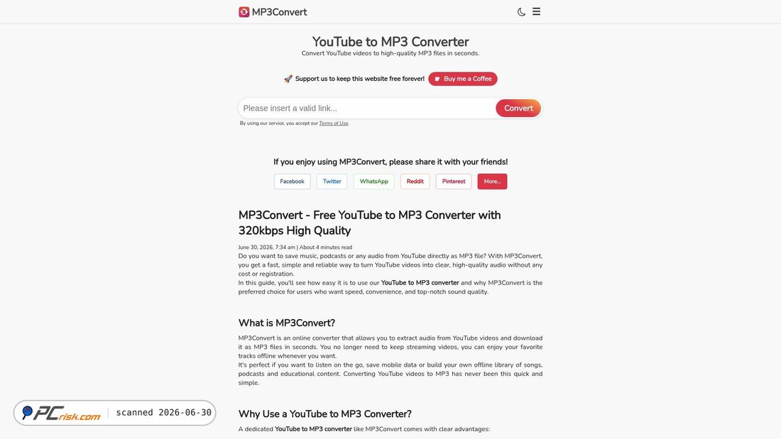 Screenshot of mp3convert.org