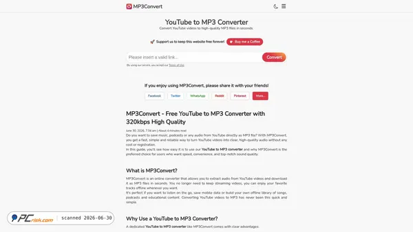 mp3convert.org screenshot
