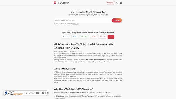 mp3convert.org screenshot