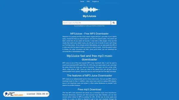 Capture d’écran de mp3juices.mobi