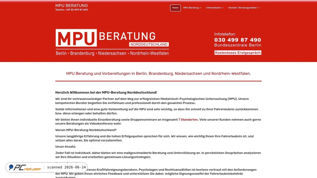 Screenshot of mpu-norddeutschland.de