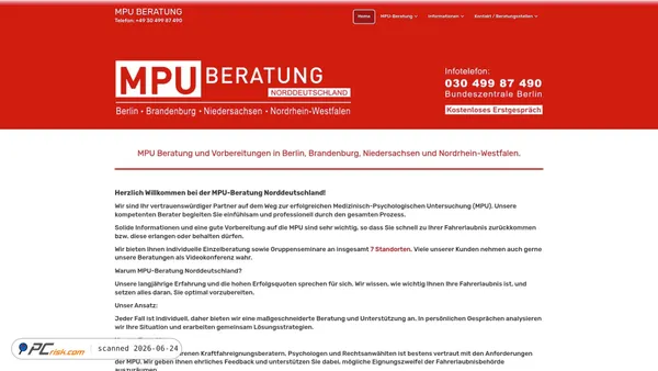 mpu-norddeutschland.de screenshot