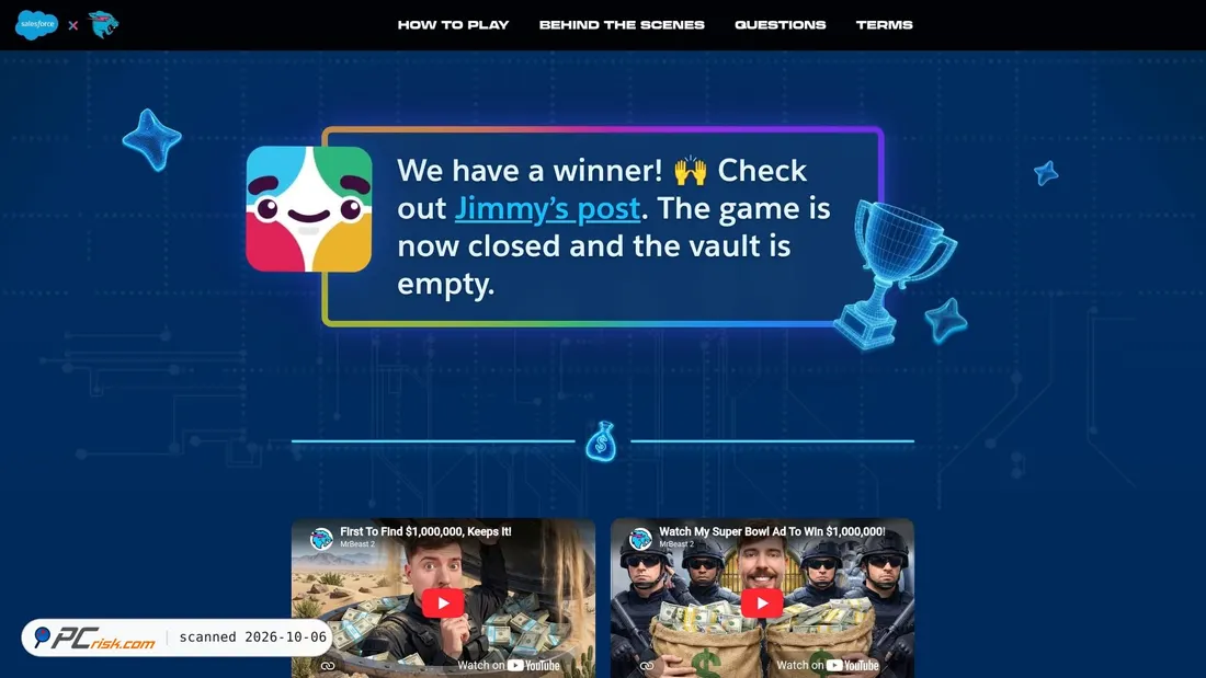 Screenshot of mrbeast.salesforce.com